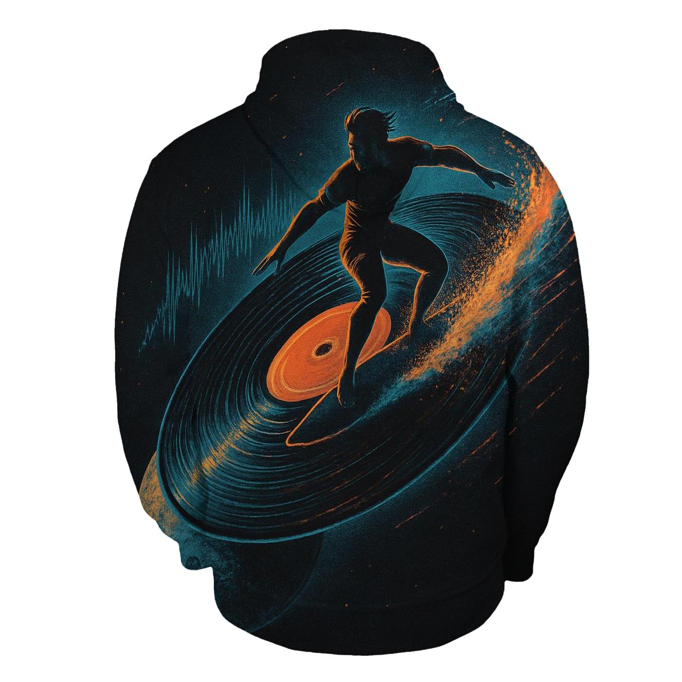 Orbiting Vinyl Surfer zip-up hoodies