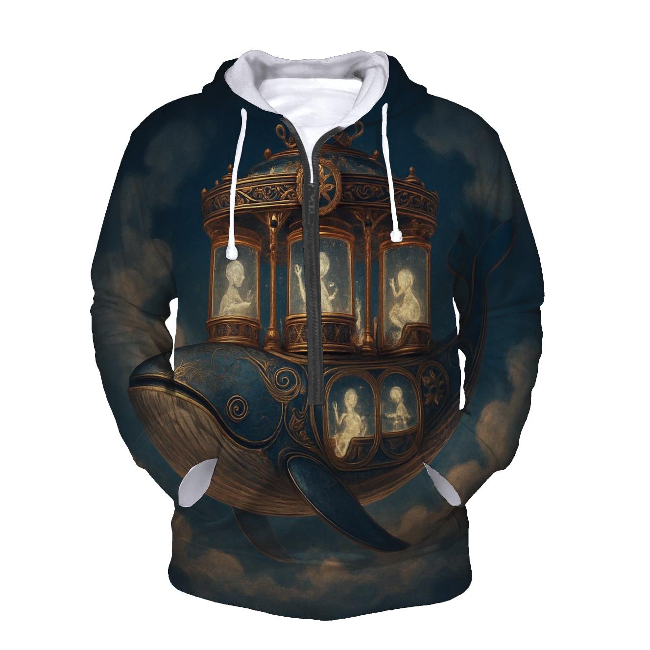 Clockwork Carousel Whale zip-up hoodies