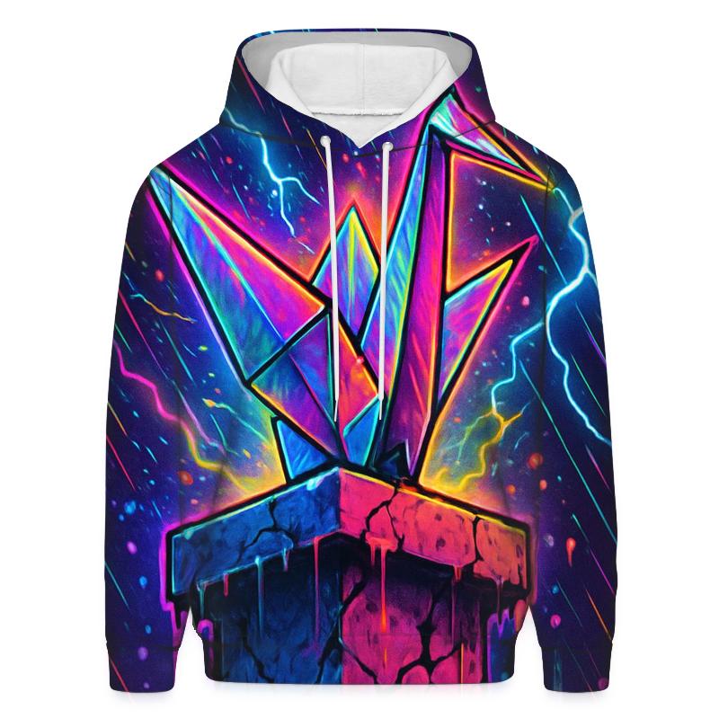 Neon Paper Crane printed hoodies