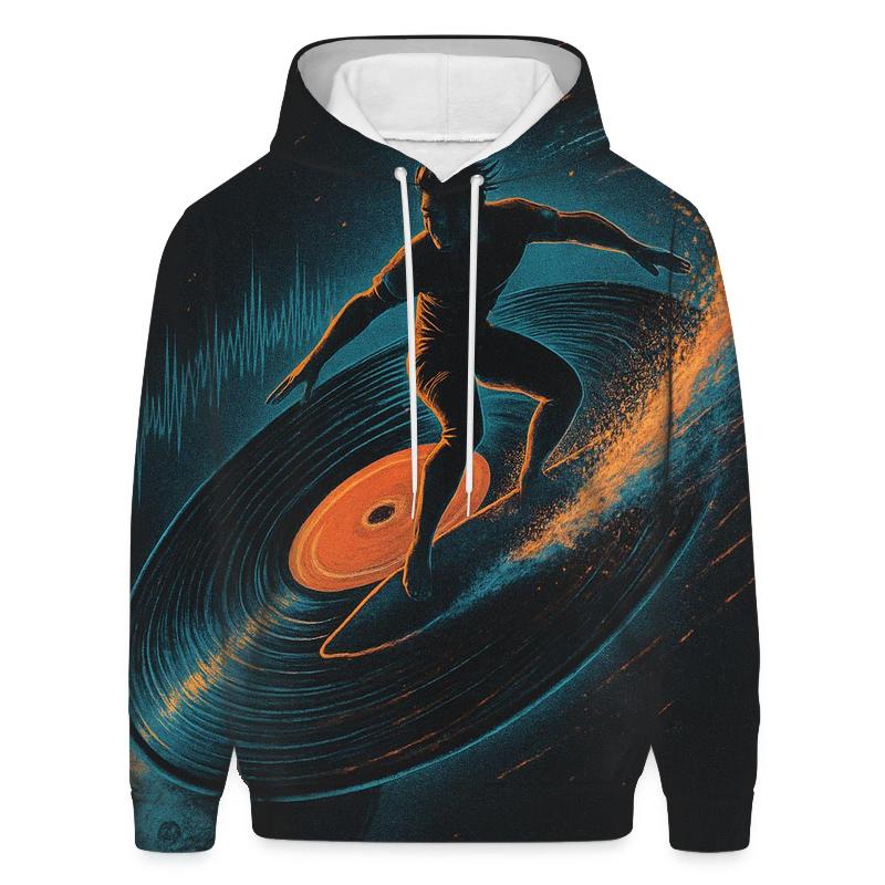 Orbiting Vinyl Surfer custom hoodies
