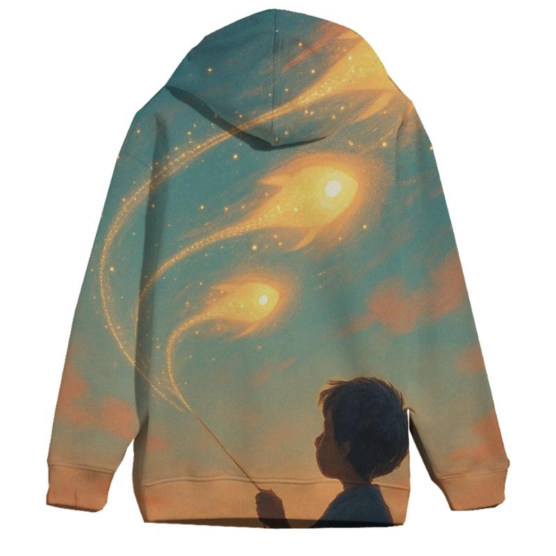 Celestial Kite Fisher embroidered hoodies