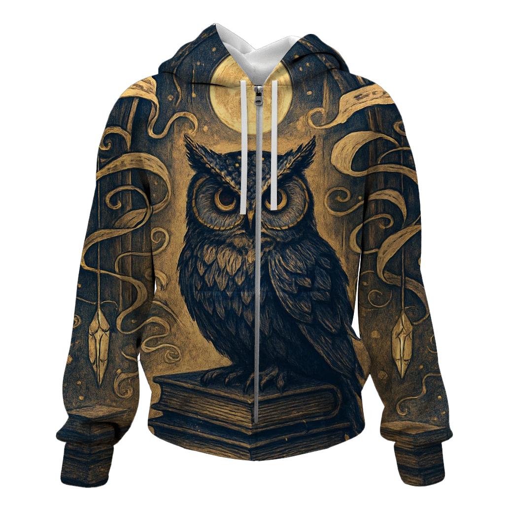 Midnight Library Owl heavyweight hoodies