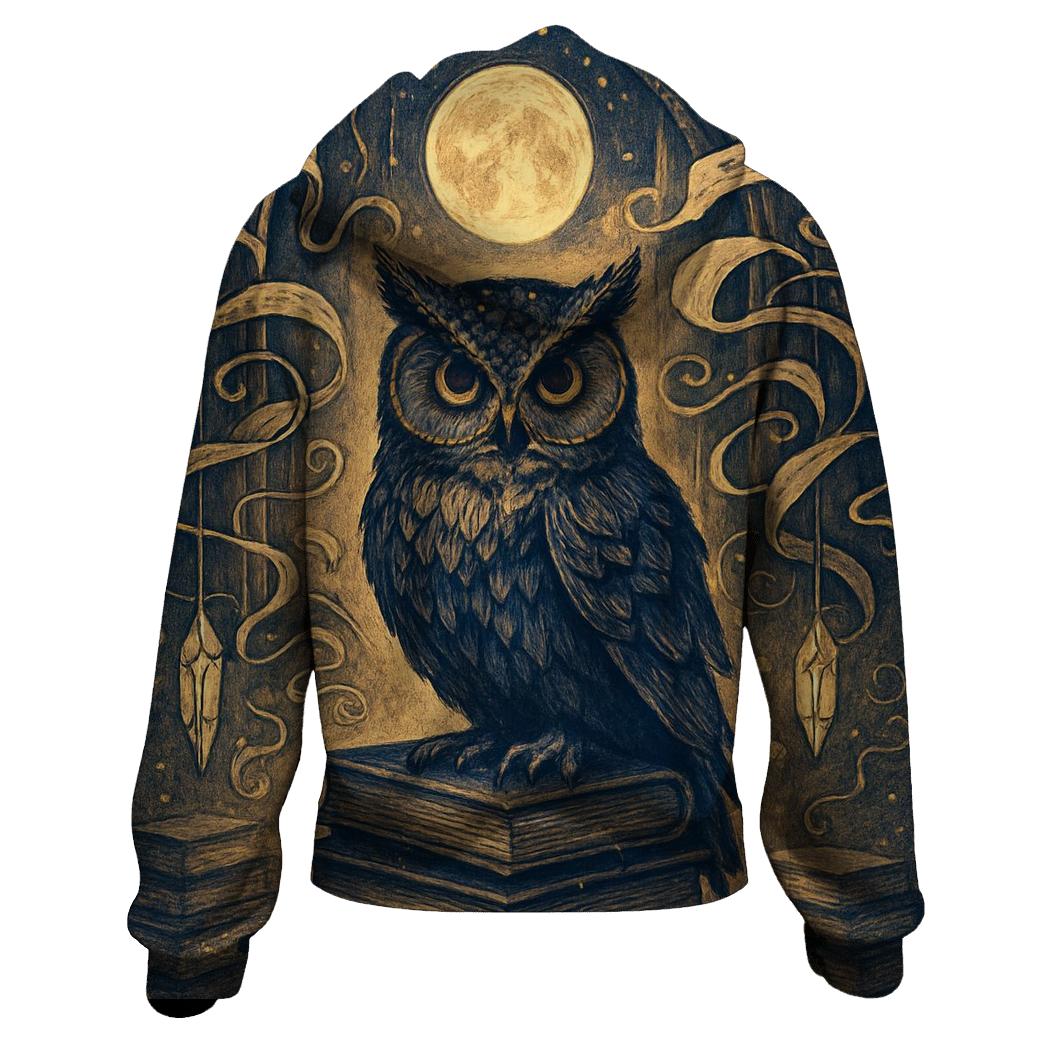 Midnight Library Owl heavyweight hoodies