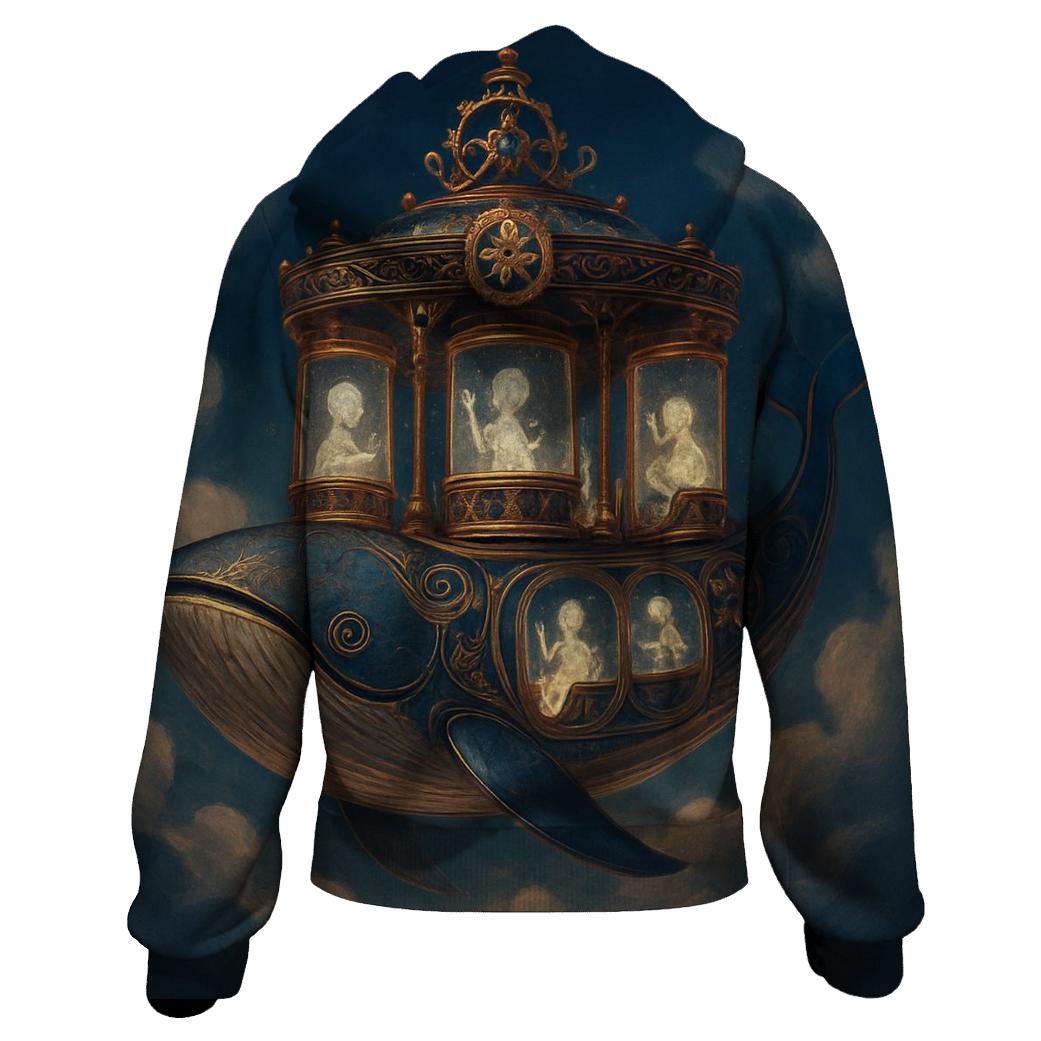 Clockwork Carousel Whale zip-up hoodies