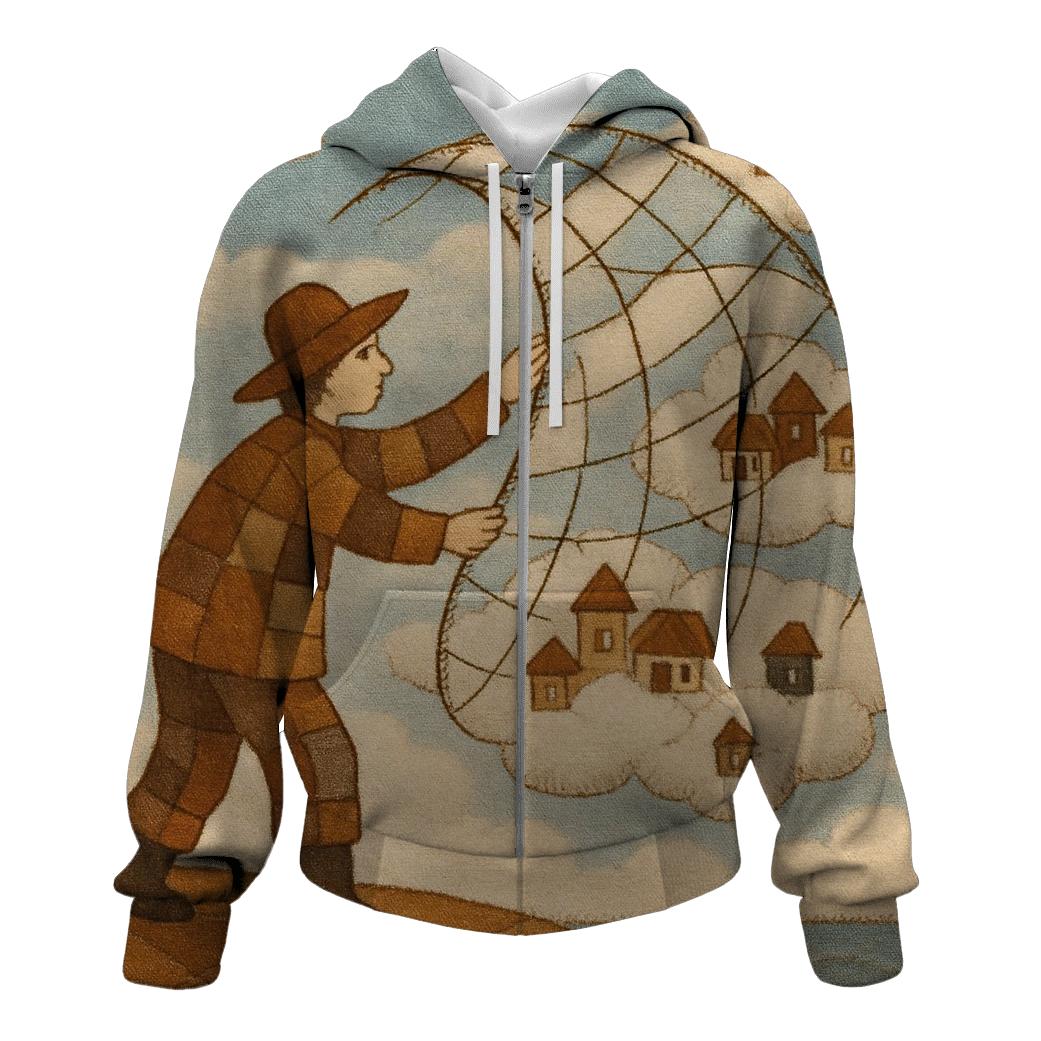 Stitched Sky Fisherman graphic hoodies