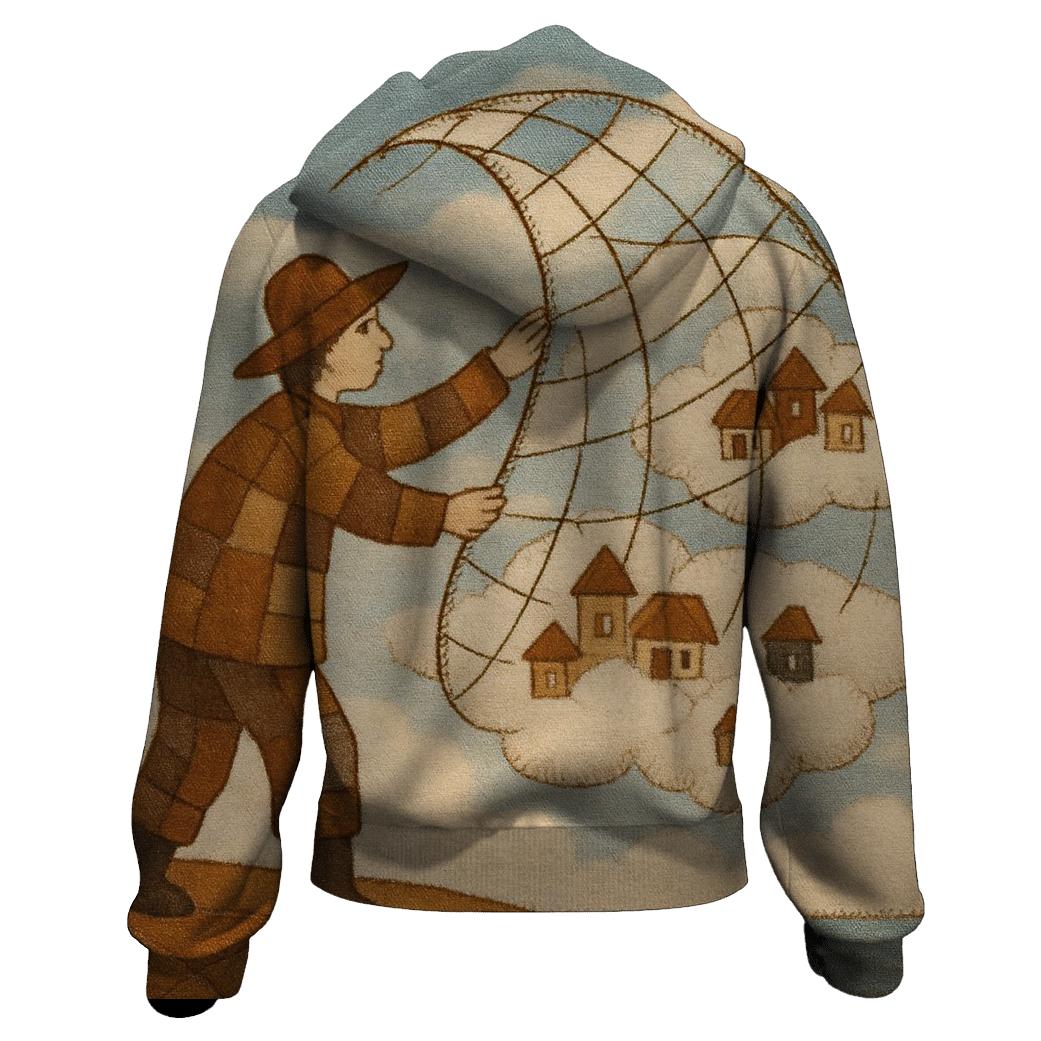 Stitched Sky Fisherman graphic hoodies