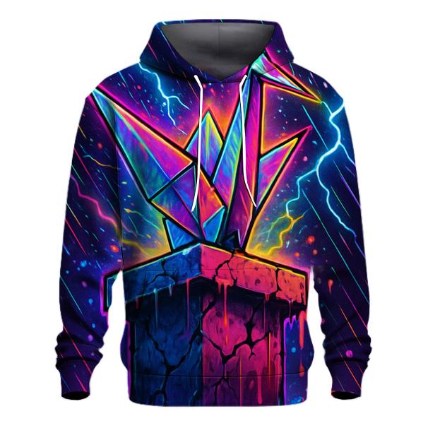 Neon Paper Crane hoodie styles
