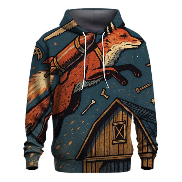 Rustic Rocket Fox embroidered hoodies
