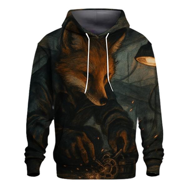 Midnight Repair Fox embroidered hoodies