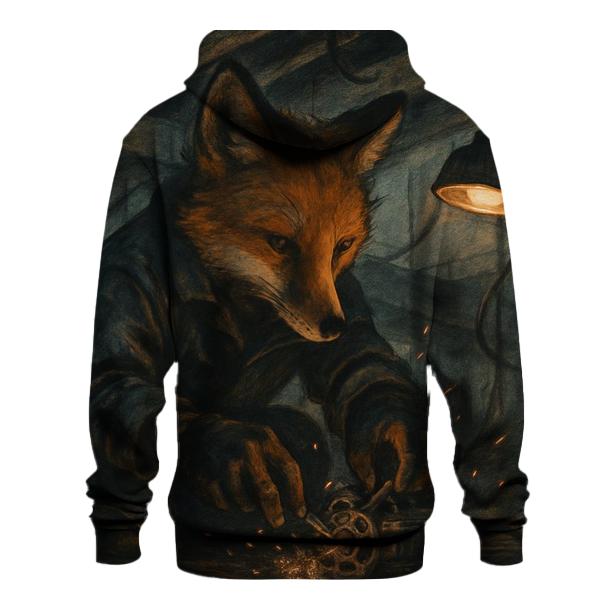 Midnight Repair Fox embroidered hoodies