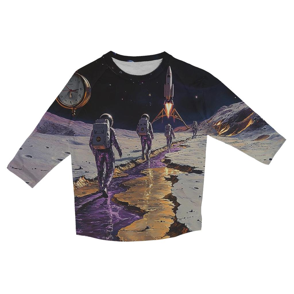 Salvador Dali Inspired Astronauts On A Melting Moon stylish quarter sleeve tops