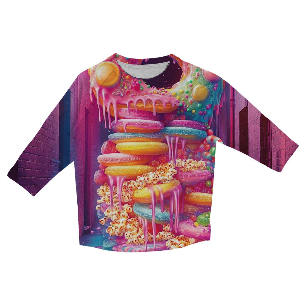 Candy Comet Cascade printed three quarter sleeve shirts