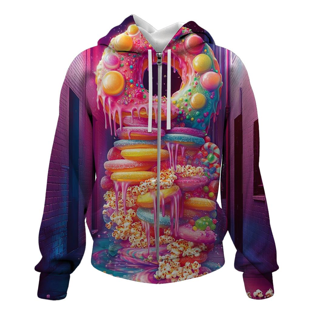 Candy Comet Cascade zip-up hoodies
