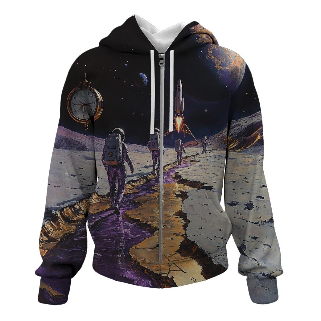Salvador Dali Inspired Astronauts On A Melting Moon custom hoodies