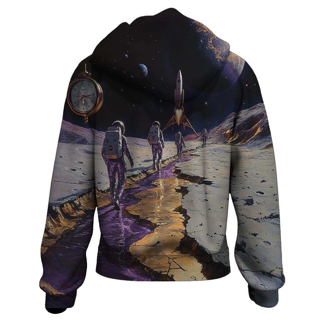 Salvador Dali Inspired Astronauts On A Melting Moon custom hoodies