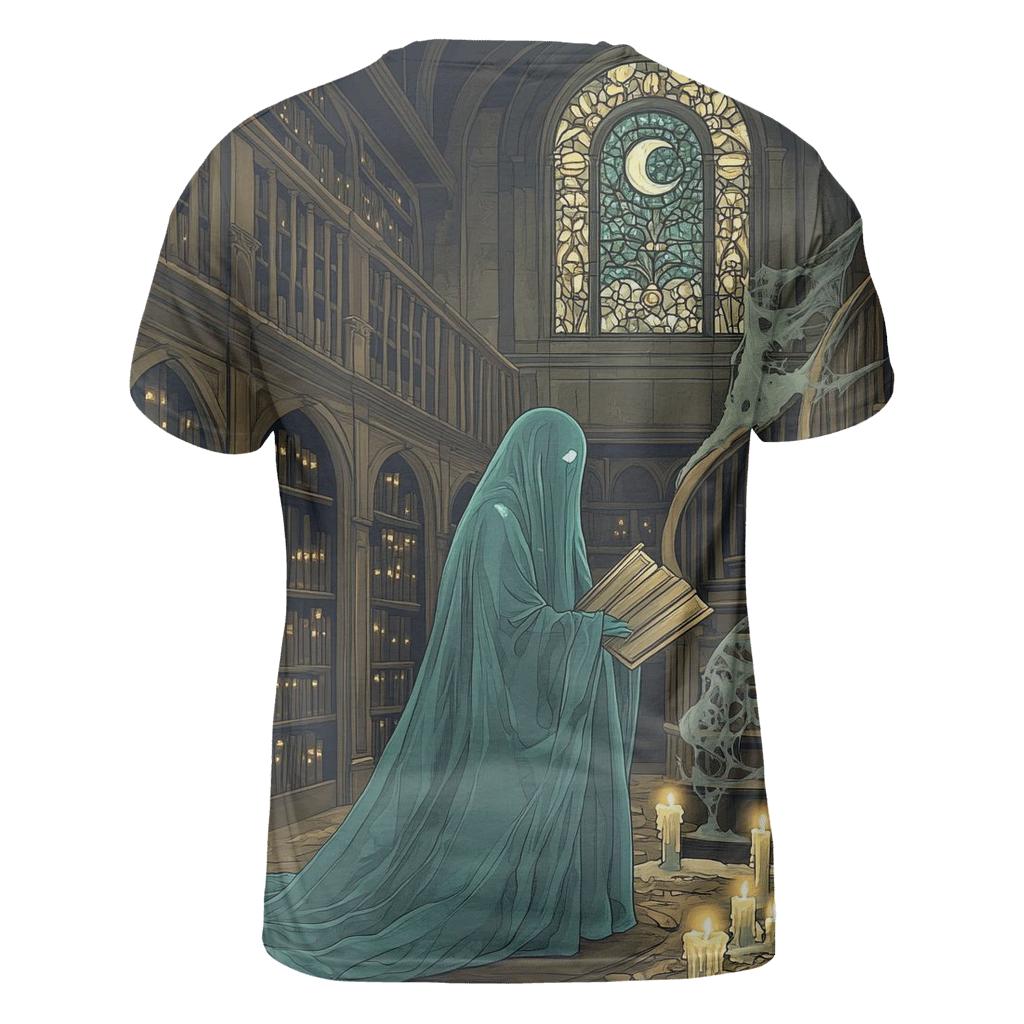 Ghost Librarian Of Hollow Stacks artistic all-over print tops