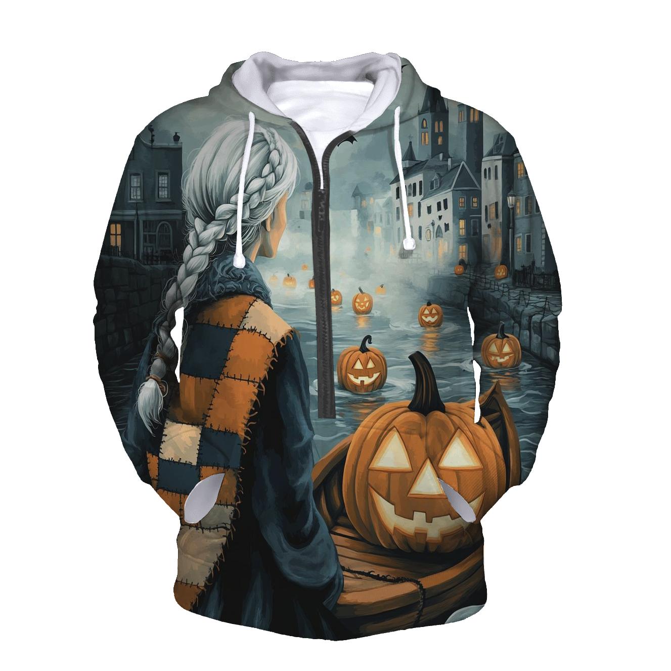 Lantern Ship At Witch Harbor premium hoodies