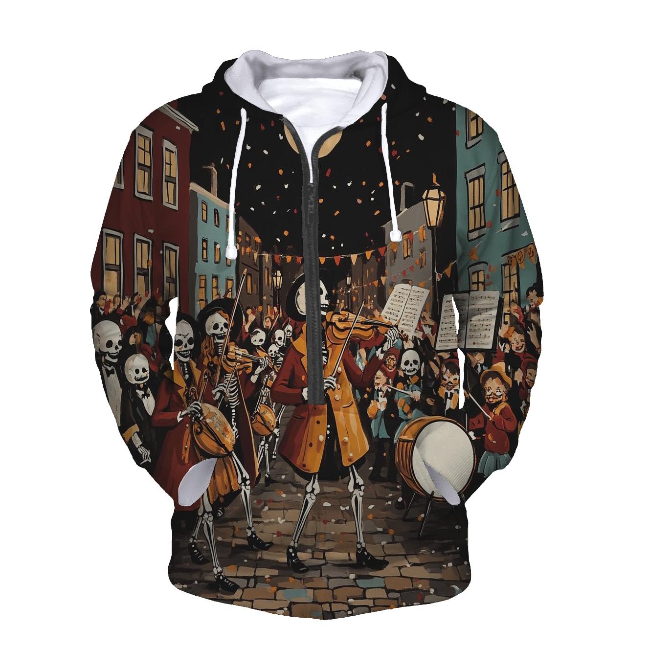 Skeleton Street Musician Parade hoodie styles