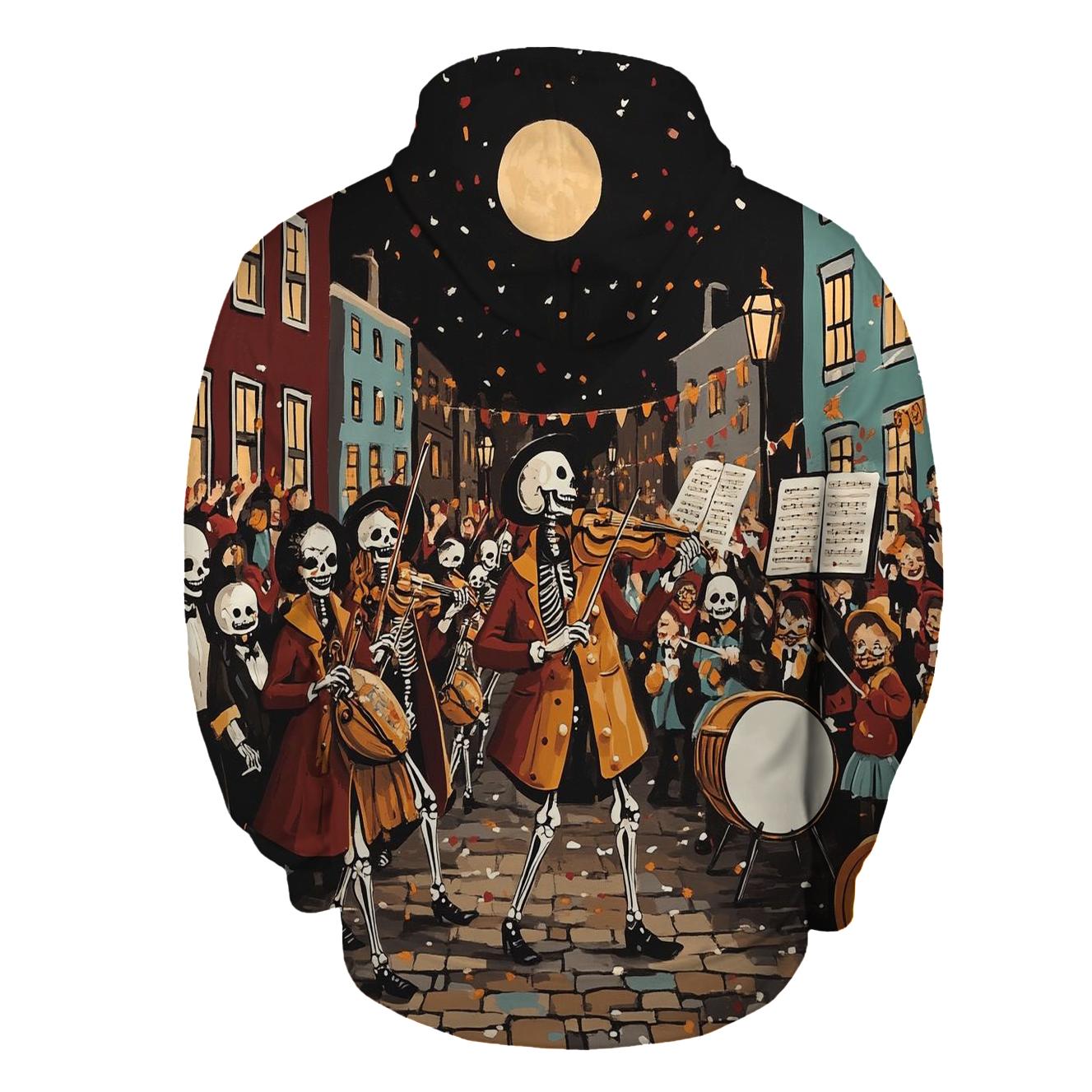 Skeleton Street Musician Parade hoodie styles