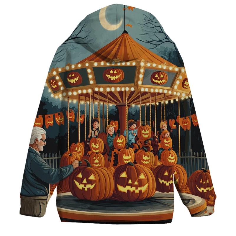 Midnight Pumpkin Carousel pullover hoodies