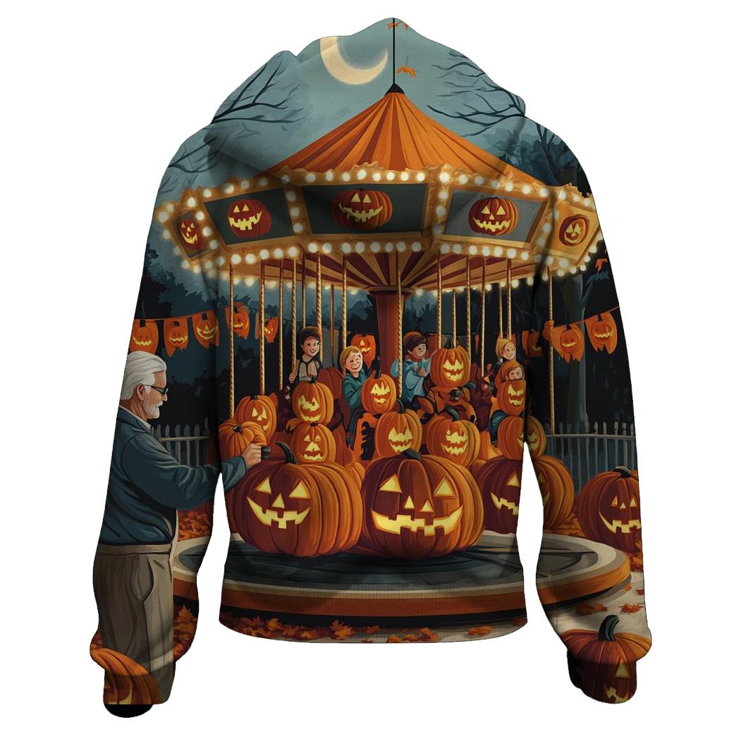 Midnight Pumpkin Carousel printed hoodies