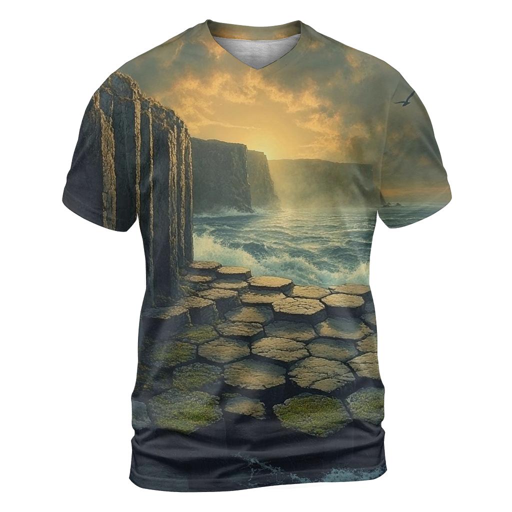 Giants Causeway - County Antrim creative print fashion shirts