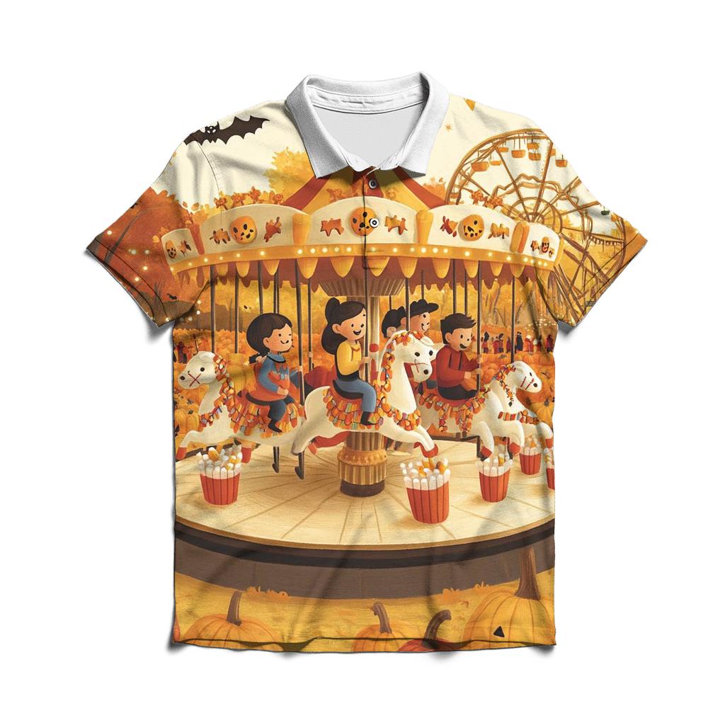 Candy Corn Carousel classic pique polos