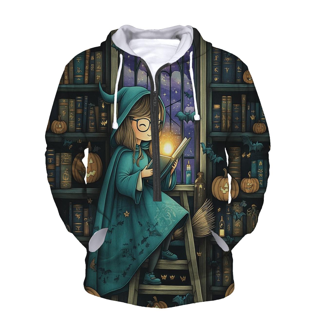 Midnight Library Witch zip-up hoodies