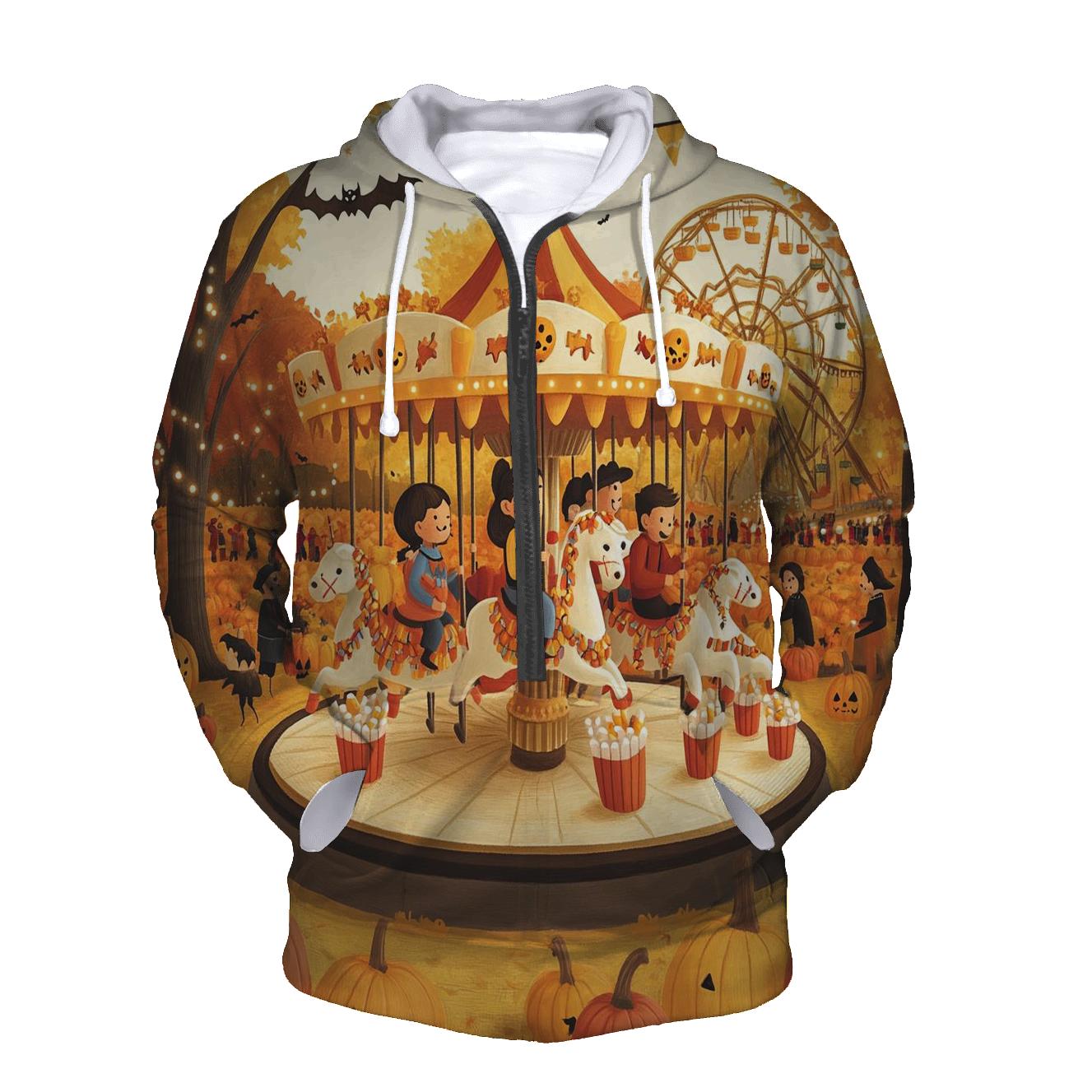 Candy Corn Carousel printed hoodies