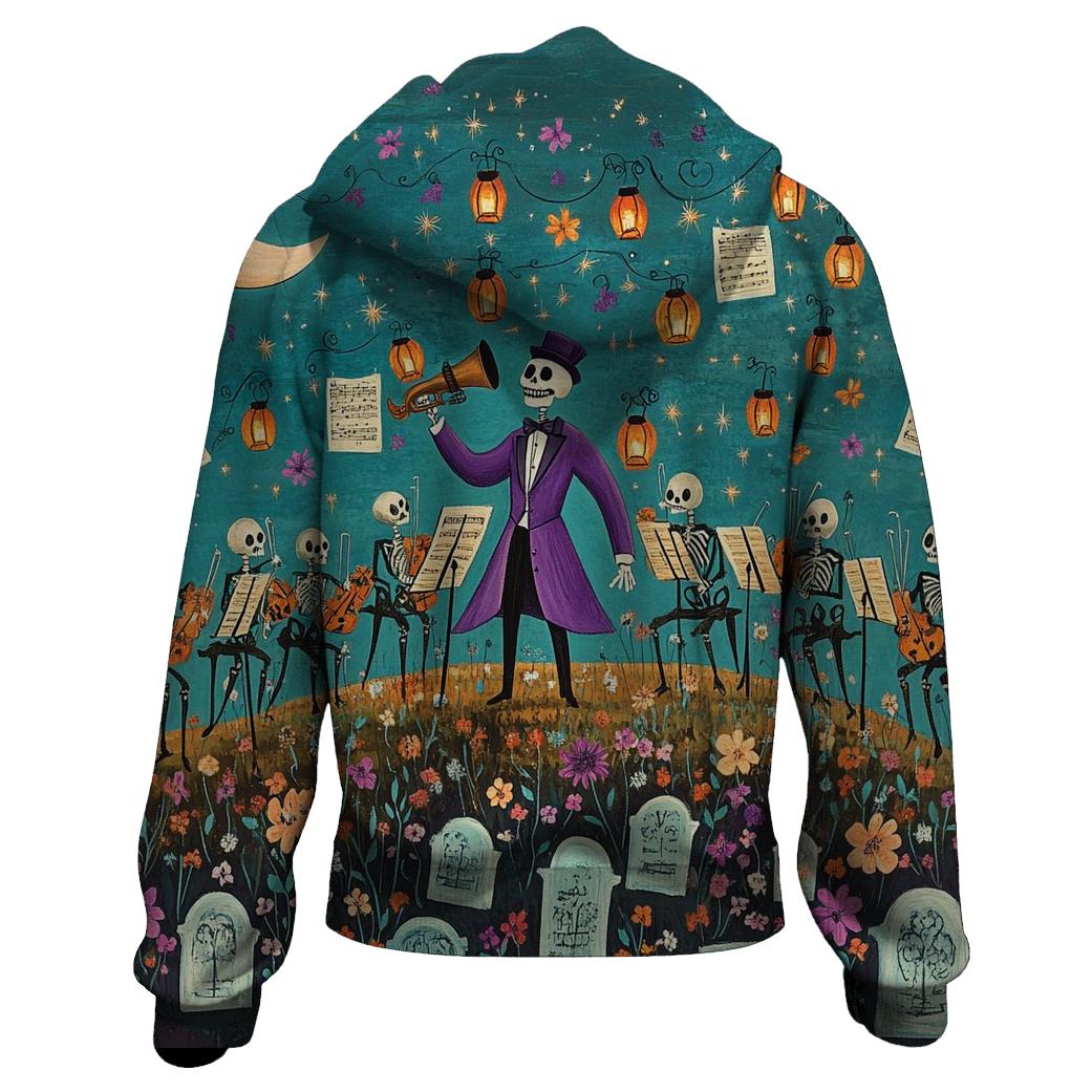 Stargazer Skeleton Orchestra graphic hoodies