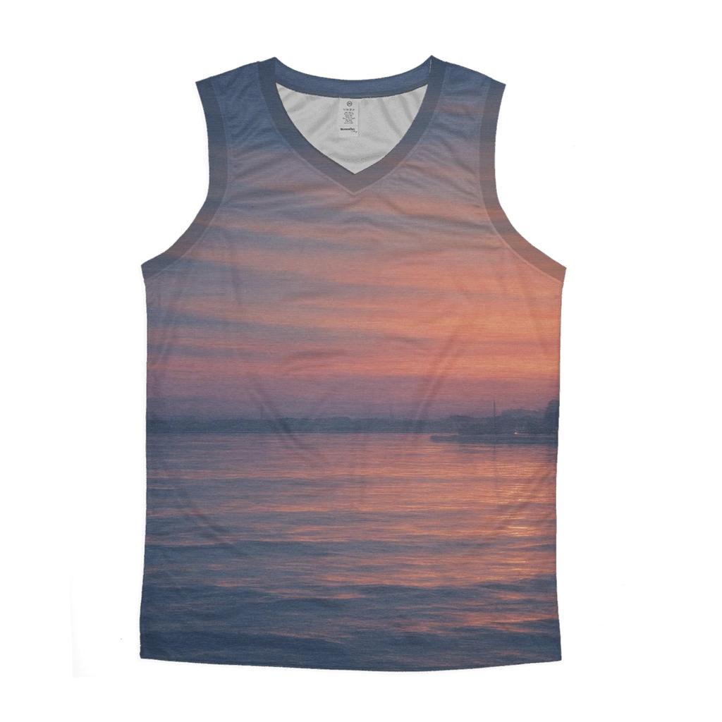 Twilight Harbor Sweep cotton sleeveless tops