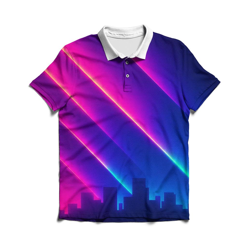 Neon Arcade Veil branded logo polo shirts