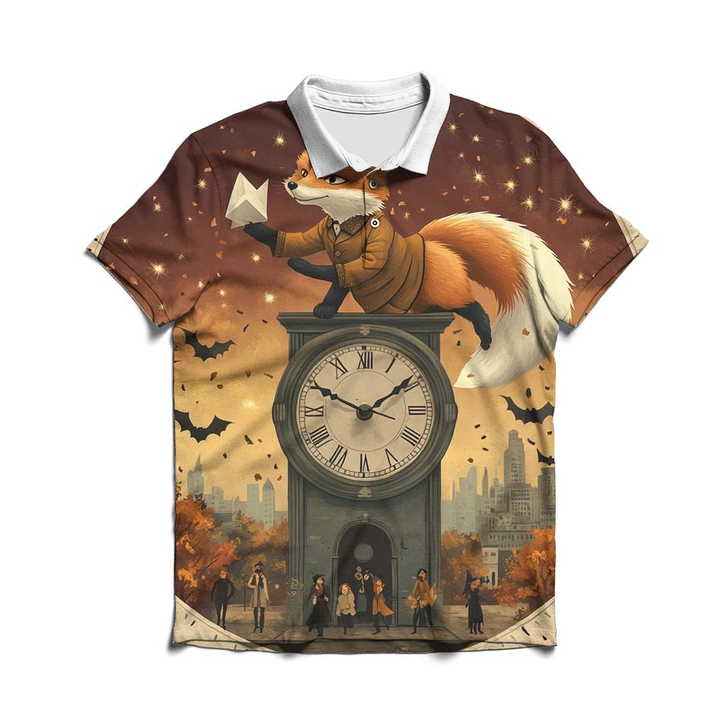 Clocktower Trickster Fox stylish collar polo tees