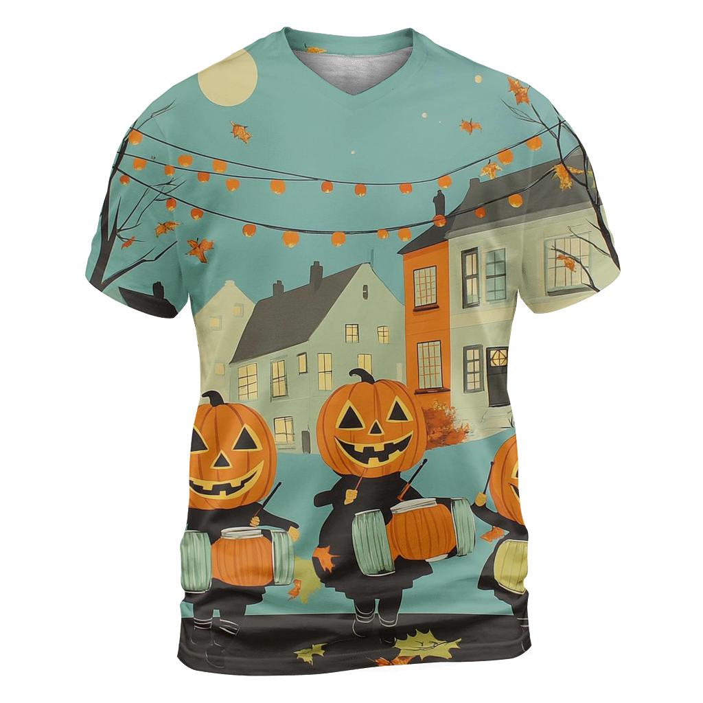 Pumpkin Parade Street Drummers artistic all-over print tops