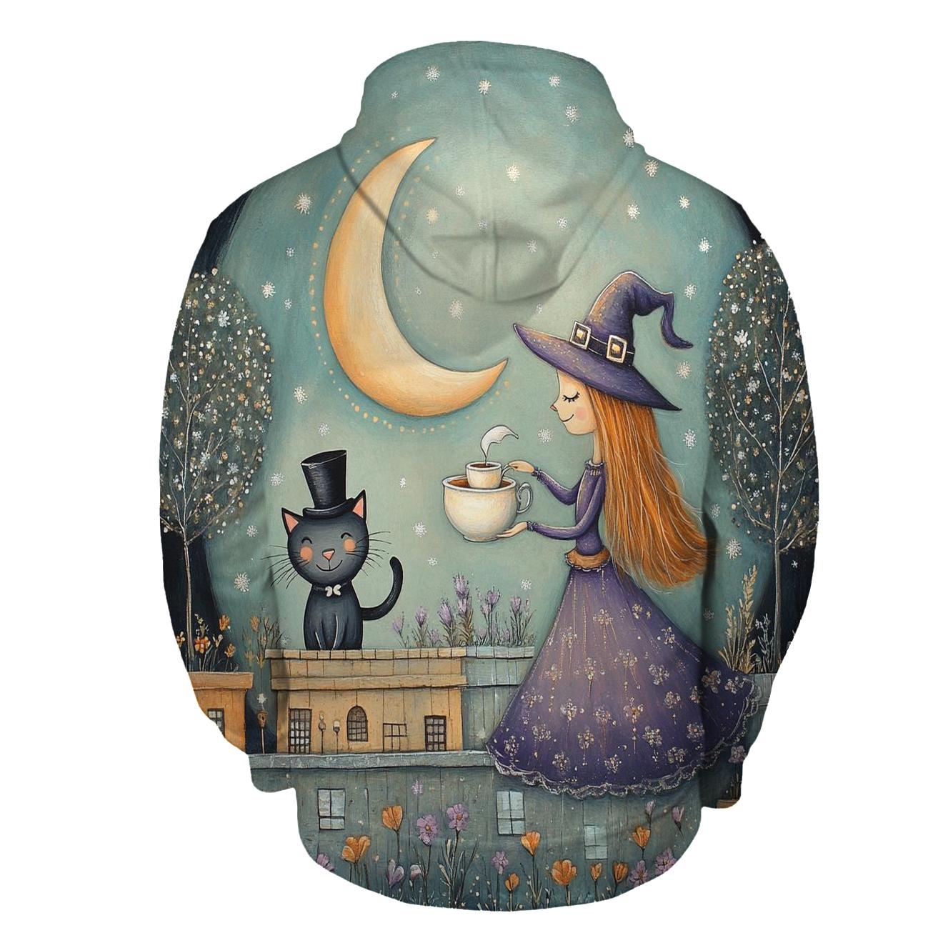 Tea With The Moon Witch heavyweight hoodies