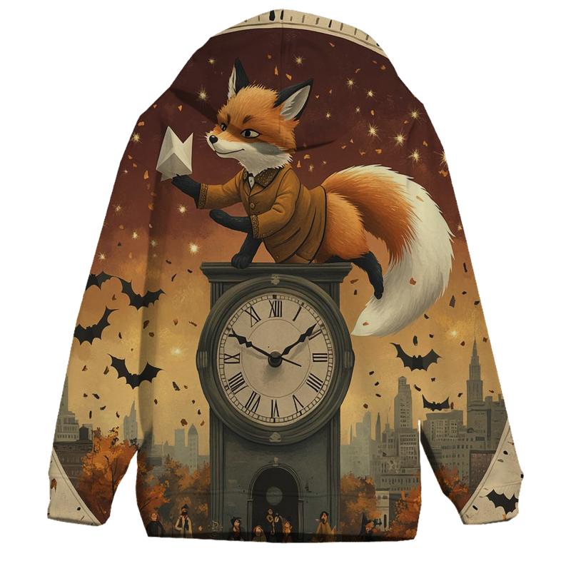 Clocktower Trickster Fox hoodie designs