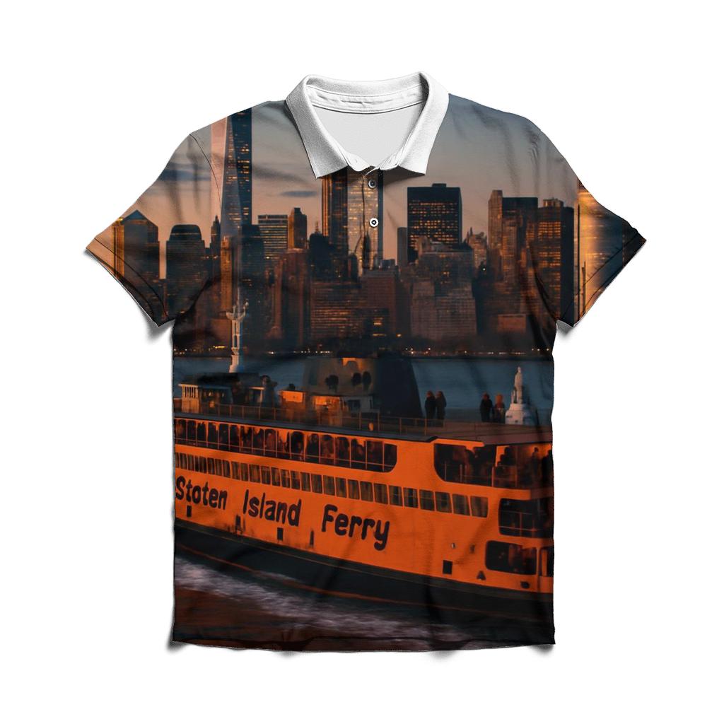 Twilight Ferry Approach To Manhattan Heights casual sports polo shirts