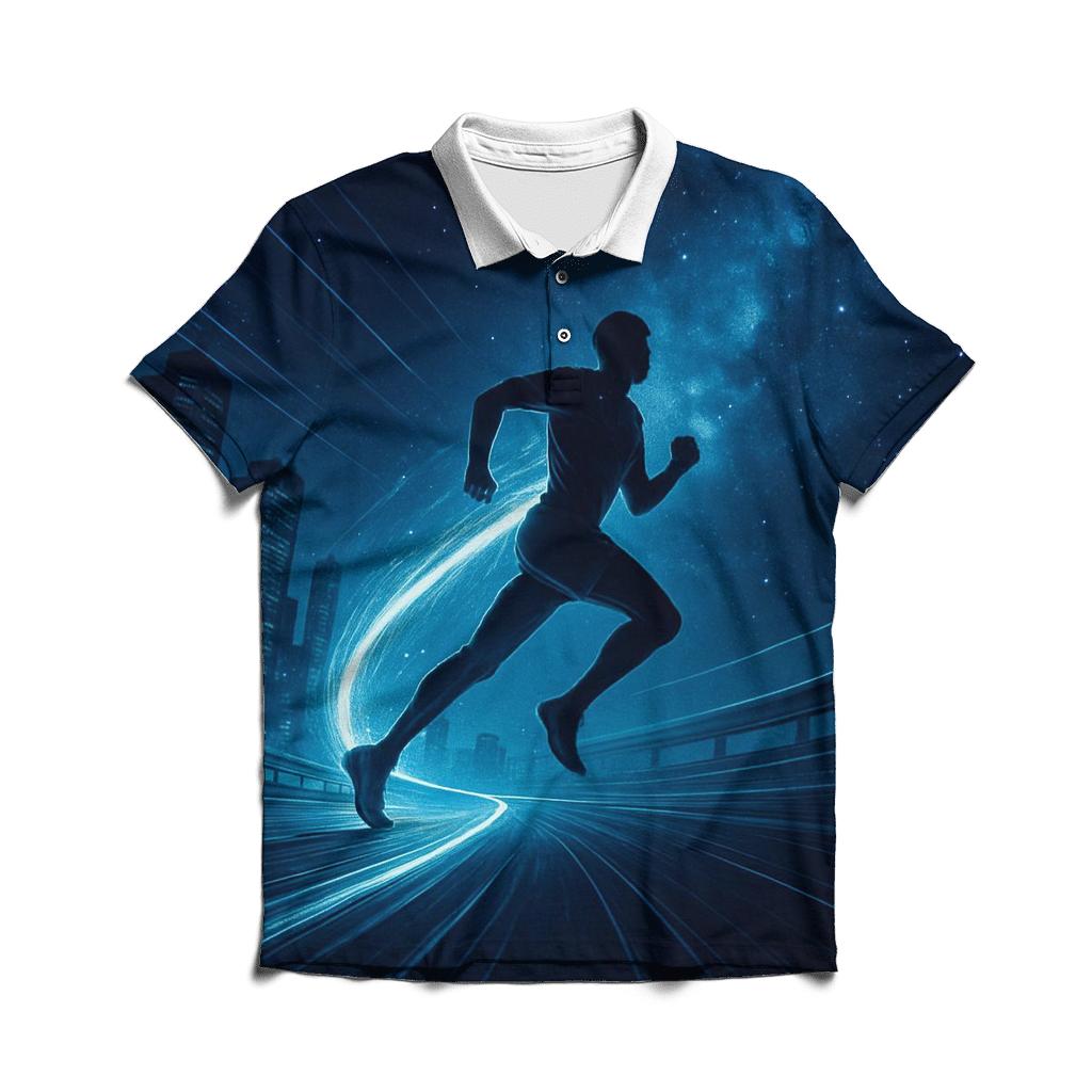 Midnight Marathon Galaxy branded logo polo shirts