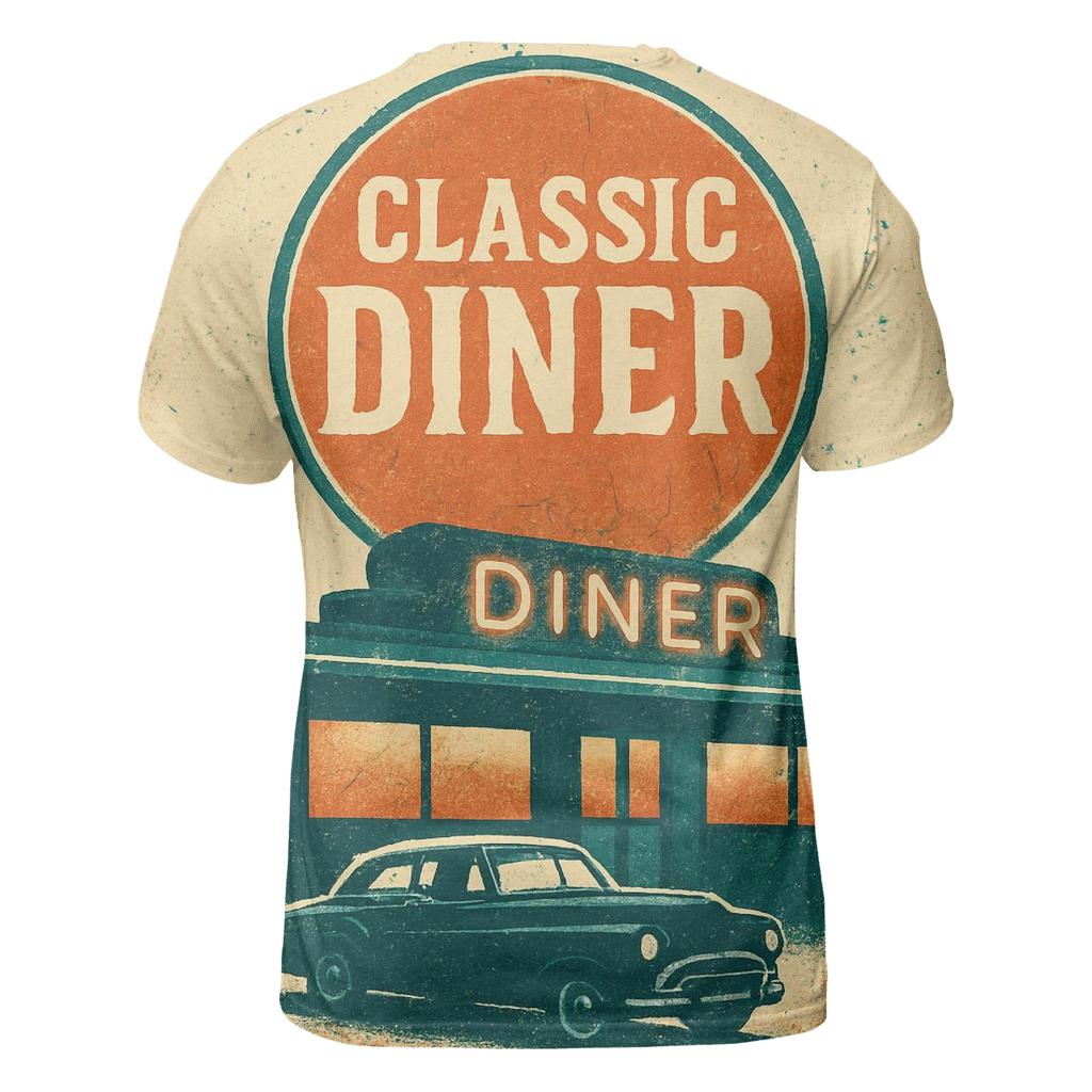 Burnt Orange Roadside Diner Poster custom all-over print shirts