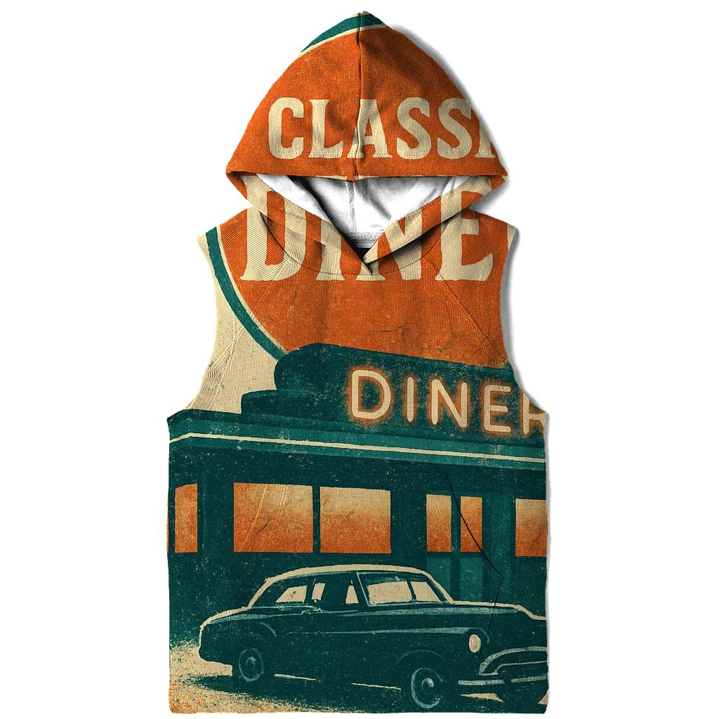 Burnt Orange Roadside Diner Poster graphic hoodies
