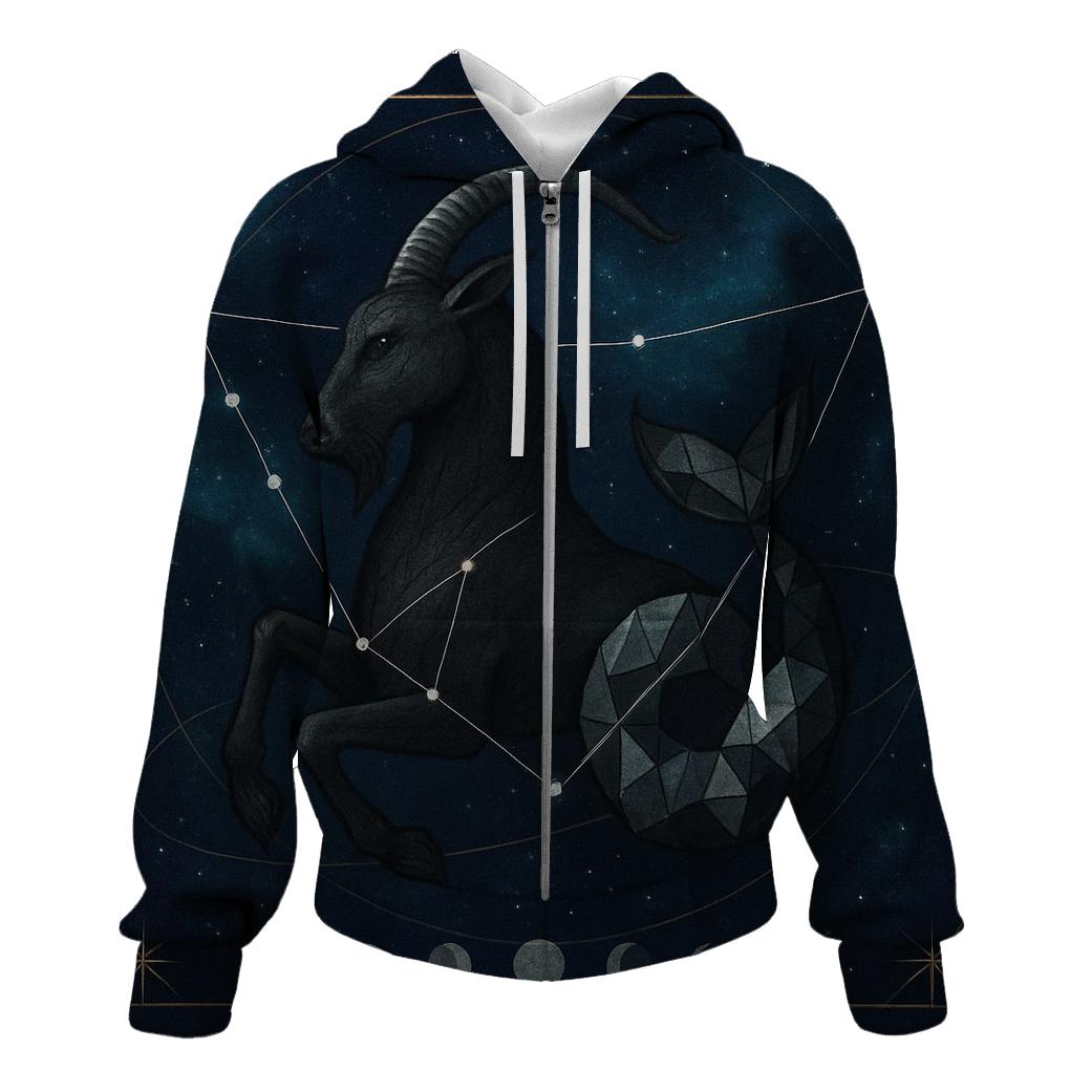 Capricorn Crystal Nebula Portrait custom hoodies