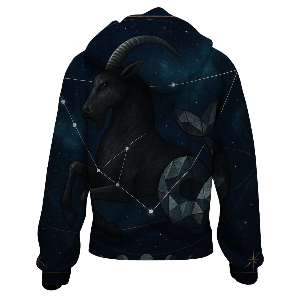 Capricorn Crystal Nebula Portrait custom hoodies