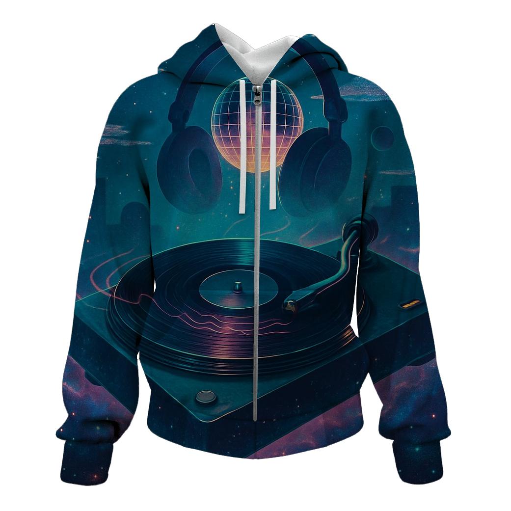 Nebula Turntable printed hoodies
