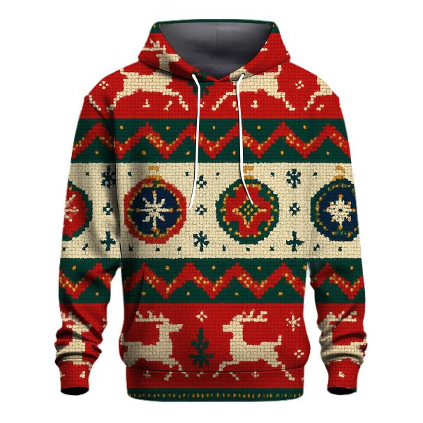 Tinsel Patchwork Reindeer Carousel Design hoodie trends