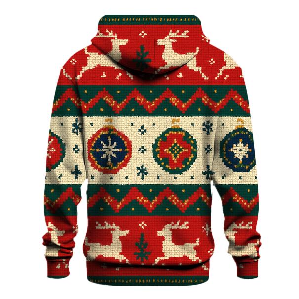 Tinsel Patchwork Reindeer Carousel Design hoodie trends