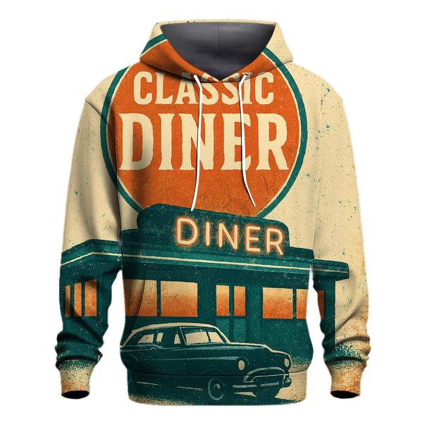 Burnt Orange Roadside Diner Poster graphic hoodies