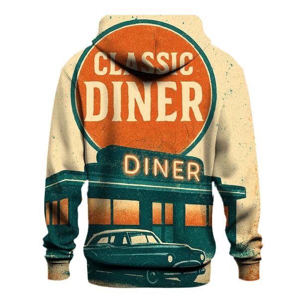 Burnt Orange Roadside Diner Poster graphic hoodies
