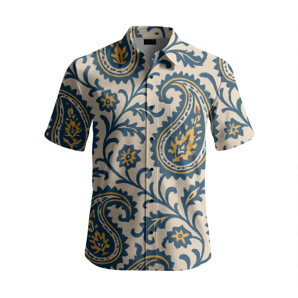 Intricate Persian Paisley Garden Scatter custom embroidered shirts
