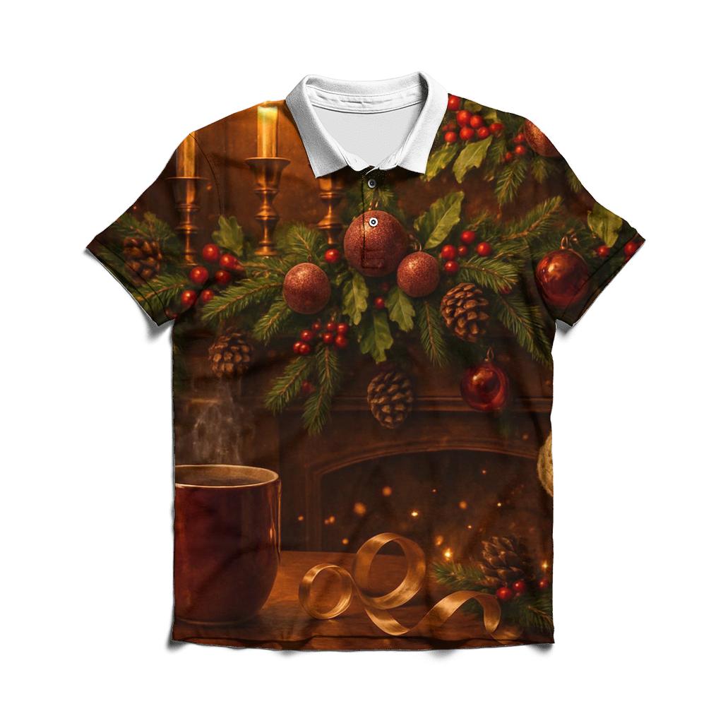 Starlit Mantel Of Winter Wishes branded logo polo shirts