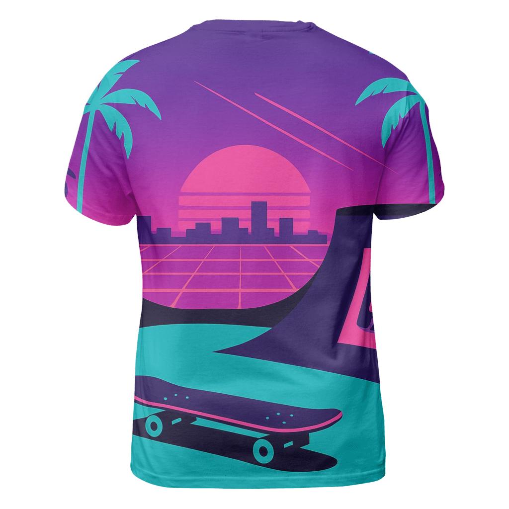 Neon Horizon Skatepark creative print fashion shirts
